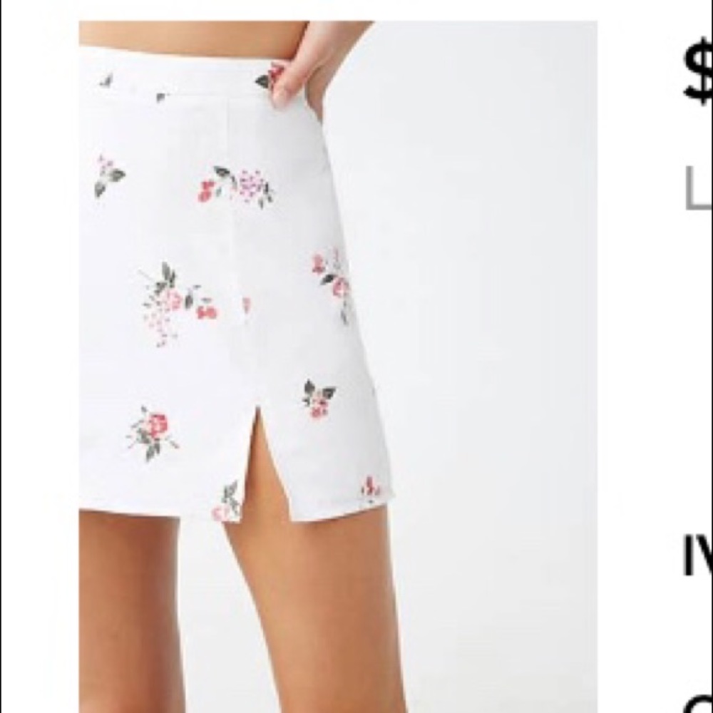 Forever 21 Floral Linen Skirt